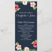 Programme fleurs marine et argent mariage d'aquarelle (Devant)