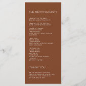 Programme Fleurs Neutres Artistiques Mariage Terracotta (Dos)