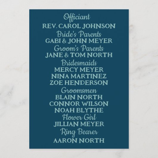 Programme Fleurs orange super sur Mariage bleu profond (Dos)