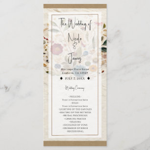Programme Fleurs Pressées de Jardin Fantaisiste Mariage Bohè