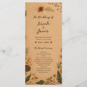 Programme Fleurs pressées de pêche en terre cuite Mariage bo
