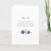 Programme Fleurs Rose et Bleu Marine Hydrangea Mariage Plié (Dos)