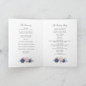 Programme Fleurs Rose et Bleu Marine Hydrangea Mariage Plié (Intérieur)