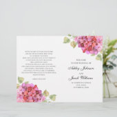 Programme fleurs roses aquarelle. Mariage floral (Debout devant)