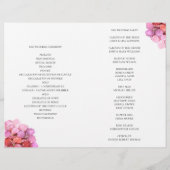 Programme fleurs roses aquarelle. Mariage floral (Dos)
