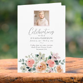 Programme Fleurs roses Célébration de la vie Photos Funérail