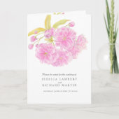 Programme Fleurs roses en fleurs aquarelle art mariage (Devant)