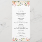 Programme Fleurs roses, Fleurs blanches, Verdure, Mariage (Dos)