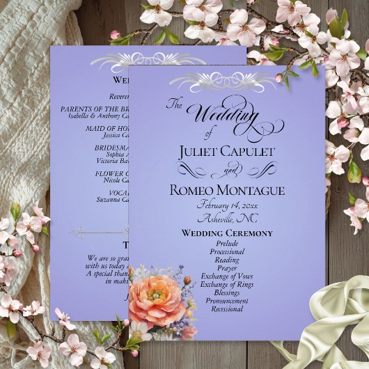 Programme Fleurs sauvages à l'aquarelle - Mariage bleu ciel