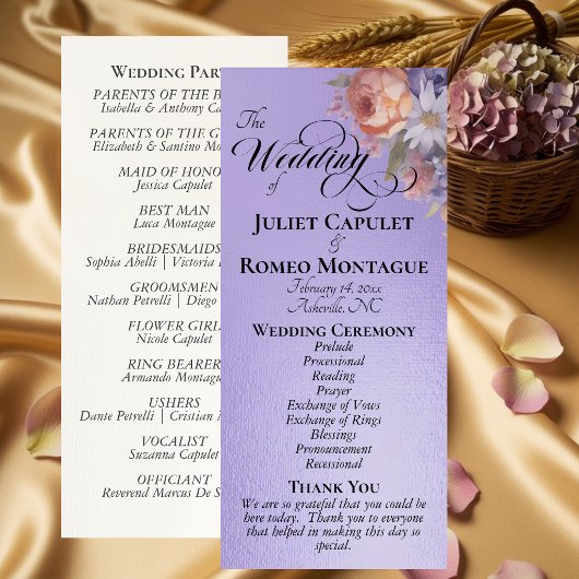 Programme Fleurs sauvages à l'aquarelle - Mariage bleu lilas