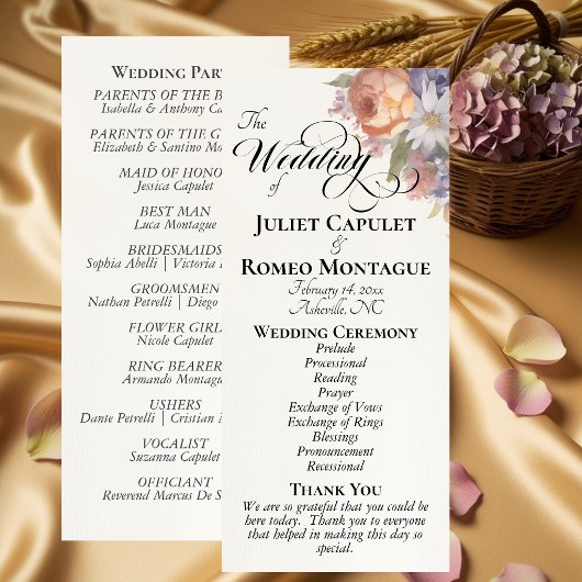 Programme Fleurs sauvages à l'aquarelle - Mariage ivoire