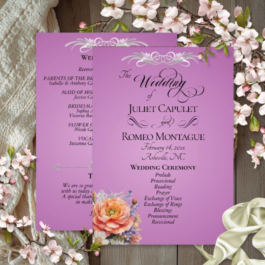 Programme Fleurs sauvages à l'aquarelle - Mariage lavande