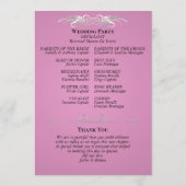 Programme Fleurs sauvages à l'aquarelle - Mariage Rose Pink (Dos)
