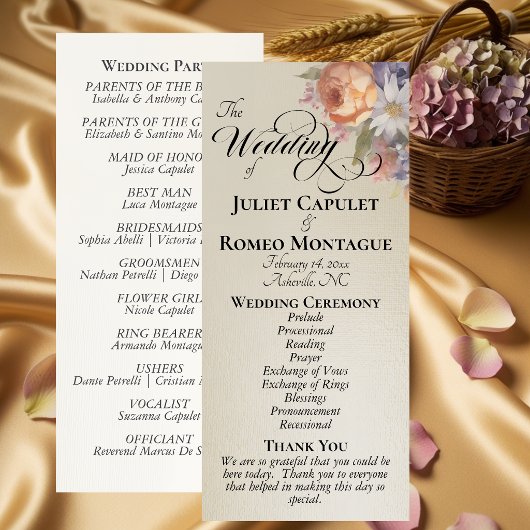 Programme Fleurs sauvages aquarelle - Mariage au blé