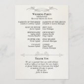 Programme Fleurs sauvages aquarelle - Mariage crème (Dos)