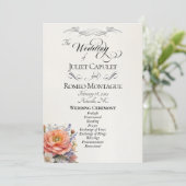 Programme Fleurs sauvages aquarelle - Mariage crème (Debout devant)