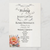 Programme Fleurs sauvages aquarelle - Mariage crème (Devant)