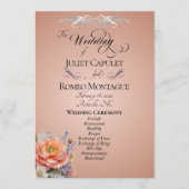 Programme Fleurs sauvages aquarelle - Mariage or rose (Devant)