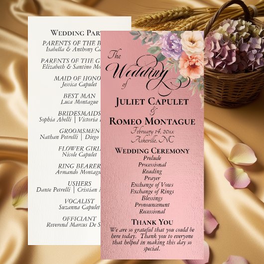 Programme Fleurs sauvages de printemps - Mariage Rose Gold
