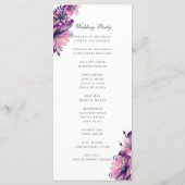 Programme Fleurs violettes et roses à l'aquarelle. Mariage f (Dos)