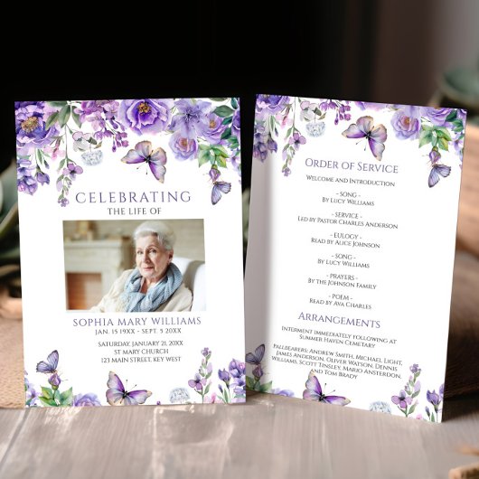 Programme Fleurs violettes Ordre funéraire