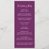 Programme Fleurs violettes vives et Mariage de Parties scint (Dos)