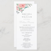 Programme Floral Aquarelle Blush Mariage (Devant / Derrière)