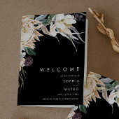 Programme Floral blanc | Black Folded Wedding Program