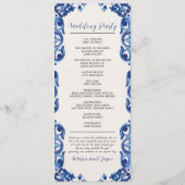 Programme Floral Bleu Mexicain Fleurs Élégantes Mariage Fies (Dos)