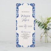 Programme Floral Bleu Mexicain Fleurs Élégantes Mariage Fies (Debout devant)