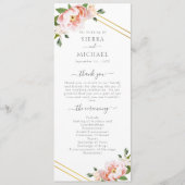 Programme Floral Blush Gold Mint vert Mariage (Devant)