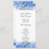 Programme Floral Bordure Bleu Hydrangea Mariage grand progra (Devant / Derrière)