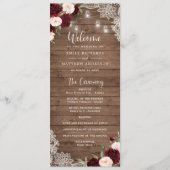 Programme Floral Bourgogne Russe dentelle de bois Lumières (Devant)