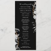 Programme Floral d'aquarelle noir et blanc moderne (Dos)