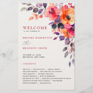 Programme floral d'aquarelle rose vif