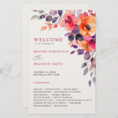 Programme floral d'aquarelle rose vif (Devant / Derrière)