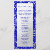 Programme Floral d'argent moderne sur Royal Blue (Dos)