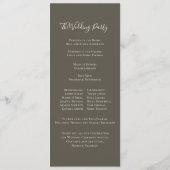 Programme Floral Elegant Simple Mariage Ceremony Feuilles (Dos)