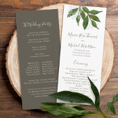 Programme Floral Elegant Simple Mariage Ceremony Feuilles