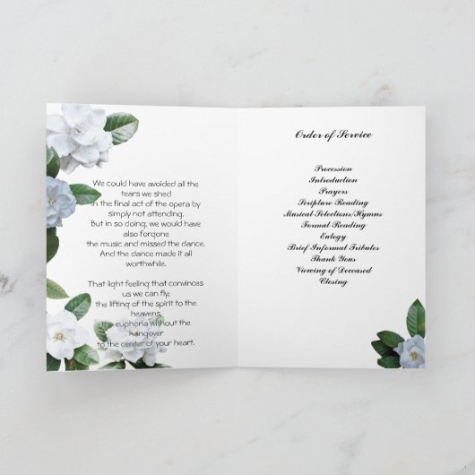 Programme Floral Funeral de White Gardenia (Intérieur)