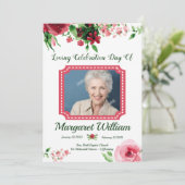 Programme Floral Funeral Program Card Template  (Debout devant)