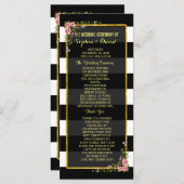 Programme Floral Gold Foil Stripe Mariage Cérémonie Programm (Devant / Derrière)
