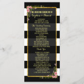 Programme Floral Gold Foil Stripe Mariage Cérémonie Programm (Devant)