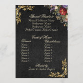 Programme Floral & Gold Leaves - Black Quinceanera Program (Dos)