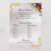 Programme Floral & Gold Leaves - Pearl Quinceanera Program (Dos)