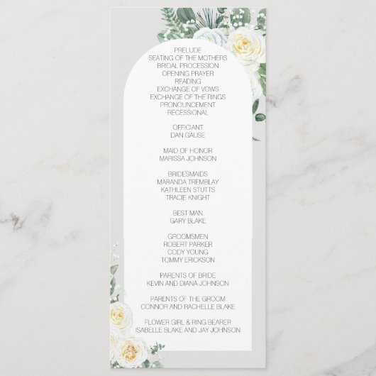 Programme Floral Long Fleuri Blanc (Devant)