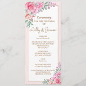 Programme Floral rose Mariage géométrique (Devant)