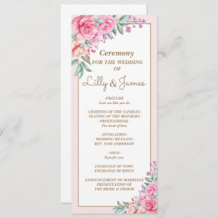 Programme Floral rose Mariage géométrique