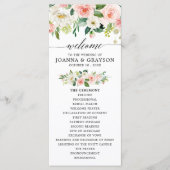 Programme Florales rose pâle Mariage botanique moderne (Devant)