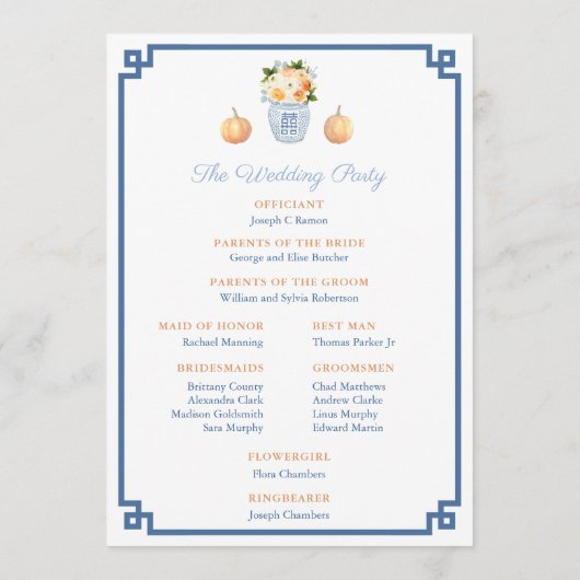 Programme Floraux D'Aquarelle Automne Et Mariage Citrouille (Dos)